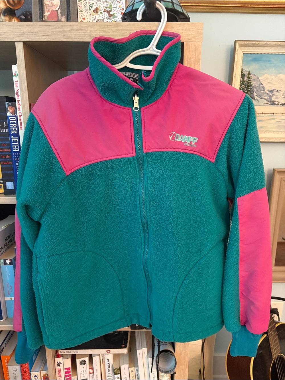 Vintage Teal & Pink Fleece Jacket